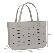 Mainstays Large All Purpose Flex Laundry Tote, Washed Stone, Waterproof & Washable, 18