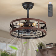 Zardon 18 Indoor Ceiling Fan with Quiet DC Motor, LED Lights, Remote Control, 6 Speeds, Brown Antique