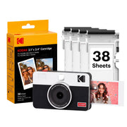 Kodak Mini Shot 2 Retro Instant Digital Camera and Photo Printer, 4PASS Dye Sublimation, Bluetooth, White, C210RW 60BNDL