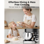 Casualife Hoolly Stand Mixer, 6.5-QT 6-Speed Tilt-Head Kitchen Stand Mixer with Dough Hook, Wire Whip & Beater