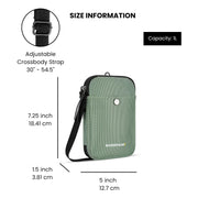 Sherpani Simplicity Anti-Theft Crossbody Wallet, RFID Protection, Water-Resistant Recycled Nylon, Adjustable Strap, Gunmetal Hardware