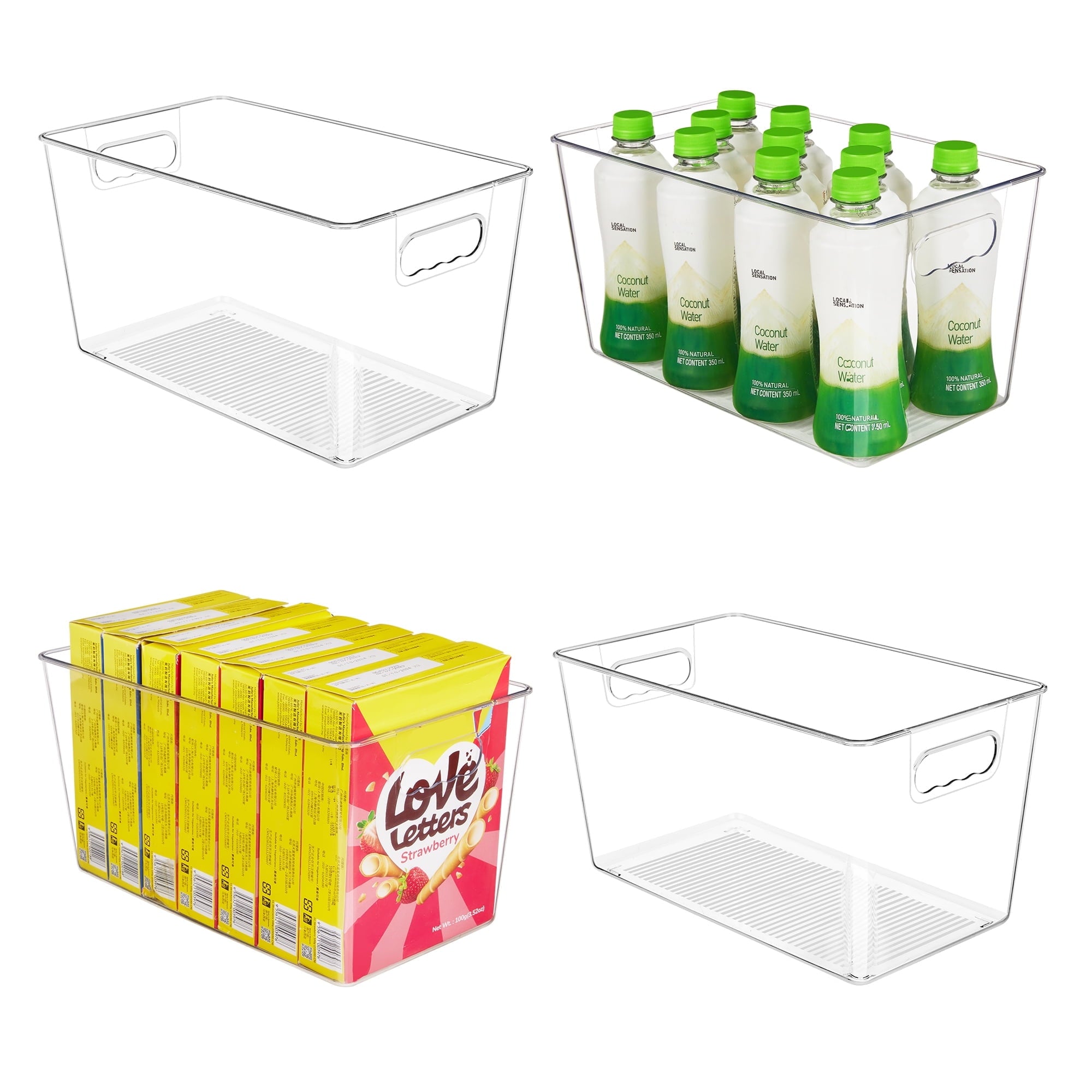 YIHONG 4 Pack Clear Plastic Storage Bins with Handles – VIPOutlet