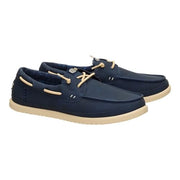 Heydude Harbor Lo Classic Boat Shoe, Lightweight Slip-On Loafer with Faux Leather Upper, Navy Blazer Boulder Tan, Men's Casual Shoes, 45139-4ZQ