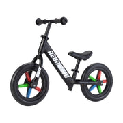 Yvolution Neon Balance Bike with LED Light-Up Wheels, Adjustable Seat and Handlebar, 12-Inch Puncture-Proof Tires, Lightweight Steel Frame, Black NT52B1