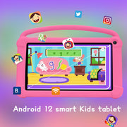 IWEGGO Q1K Android 12 Kids Tablet, 7 Inch IPS Touch Screen, 4GB RAM, 32GB Storage Expandable to 512GB, Quad-Core 1.6GHz Processor, Dual Camera, Pink