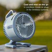 Shark FlexBreeze HydroGo Pro Portable Cooling Fan with Dry-Touch Evaporative Mist, Corded and Cordless, 5 Speeds, Graphite, FA056