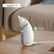Momcozy Electric Baby Nasal Aspirator BN02 with 3 Adjustable Suction Levels, Soothing Lights and Lullabies, BPA-Free Silicone Tips, Light Blue