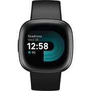 Fitbit FB523BKBKL-BNDL Versa 4 Smart Watch, Black, Graphite Aluminum