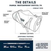 Yeti Panga 75L Waterproof Duffel Bag, Firefly Yellow, 75 Liter Capacity, Submersible, Puncture-Resistant ThickSkin Shell, Molded EVA Bottom, HydroLok Zipper, DryHaul Straps, 81624820