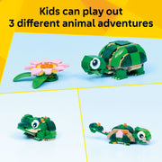 LEGO Creator 3 in 1 Turtle with Water Lily Flower Building Toy, 124 Pieces, Multicolor, 6581019