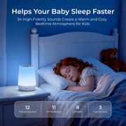 Momcozy Baby Sound Machine with Night Light, 34 Soothing Sounds, Adjustable Brightness, Rechargeable, Blue, WN002-WH00BA