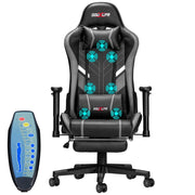 Douxlife GC-RC03 Professional Full Body Massage Gaming Chair with Footrest for Adluts Kids, Grey-Black