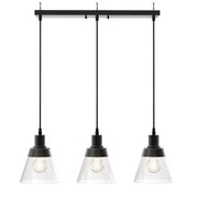 Better Homes & Gardens BHS336179061013 Three Clear Glass Pendant Black, 3 A19 Bulb Included
