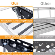 WheelX 1-Step Manual Retractable RV Steps, Foldable Aluminum Alloy with Thickened Steel Plate, 440 lb Load Capacity, Wide Anti-Slip Platform, Silver
