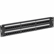 Tripp Lite 48-Port Cat6 Ethernet Patch Panel, 110 Punch Down, RJ45, 2U Rackmount, Black, N252-048