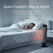 Lasko Digital Ceramic Tower Space Heater, 1500W, Black, 29 in, Remote Control, Adjustable Thermostat, Oscillation, Timer CT30754