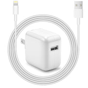 Coreykin 12W USB Wall Charger with Foldable Plug and 6ft Cable, Portable Travel Charger Compatible with iPhone 14/13/12/11, iPad Mini, iPad Air, AirPods