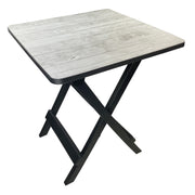 Ozark Trail 19-Inch Plastic Folding Outdoor Camp Side Table, Gray Wood Grain - Adjustable Height, Lightweight, Foldable Design