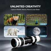 JINTU 420-1600mm f/8.3 HD Manual Telephoto Zoom Lens with 2X Teleconverter, White, Compatible with Canon EOS DSLR Cameras