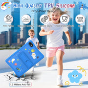 TABWEE K10 Kids Tablet, 10.1 Inch IPS HD Display with Eye Protection, 12GB RAM, 64GB Storage Expandable to 2TB, Blue