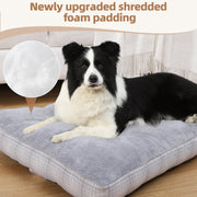 KSIIA Washable Dog Bed with Premium Plush Fabric, Balanced Fiber Filling, Non-Slip Bottom, Machine Washable, XLarge, 41in