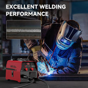 ARCCAPTAIN MIG130 Fit 3-in-1 MIG Welder with Flux Core MIG, Lift TIG, MMA Stick Welding Modes, 130A, 110V, Portable Gasless Inverter Welder
