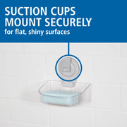 Mainstays Clear Wall-Mounted Suction Soap Dish, Easy Installation, Clear Plastic