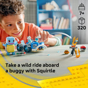 LEGO Pokmon SMART Play Trainer's Buggy Adventure with Posable Squirtle Figure, Interactive Building Toy, 320 Pieces, Ages 7+, 72156