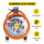 Vevor 44456 Industrial Extractor Fan Folding Duct 10 Mts