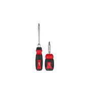 Milwaukee 14-in-1 Ratcheting Multi-Bit Screwdriver and 8-in-1 Compact Multi-Bit Screwdriver Set, Red/Black, 2-Pack, 48-22-2906