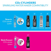 SodaStream 255925 Terra Sparkling Water Maker Bundle with Quick Connect CO2 Cylinder, 1L Dishwasher Safe Bottle, 2 Bubly Flavor Drops, Black