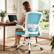 COOLHUTFK-918-Blue  Ergonomic Office Chair with Adjustable Lumbar Support and Flip up Arms, Blue