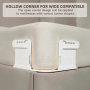 Open Corner Bed Sheet Holder with Lock Strips