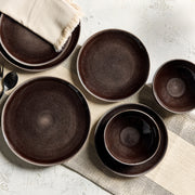 Better Homes & Gardens Brooks 12-Piece Stoneware Dinnerware Set, Gray, Microwave and Dishwasher Safe
