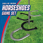 MinnARK MAS-SHOES Solid Iron Horseshoes, Outdoor Tossing Game, 4 Piece Count