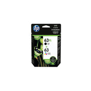 HP OP-2891 63XL Black High Yield 63 Tri-Color Original Ink Cartridge, Pack of 2 (L0R48AN)