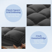 JUSTLET Extra Thick Queen Mattress Topper, Cooling Mattress Pad Cover
