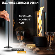 Glanzfeuer CF-Tornado bk EAST FLAME Tornado Tabletop Fire Pit 60-90 Mins Burning, Black