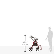 Drive Duet Burgundy Transport Wheelchair Rollator Walker-795BU