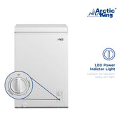 Arctic King 3.5 Cu Ft Convertible Chest Freezer and Refrigerator, Manual Defrost, Mechanical Thermostat, Removable Basket, White, AERC04M3CWW