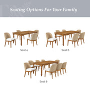 My Texas House MT65250047100A3 Perry Extendable Dining Table, Warm Brown Finish, 16