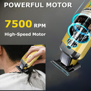 Kemei Hair & Beard Trimmer, Cordless, Zero Gap DLC Blade, 7500 RPM Motor, Gold, KM-90-5