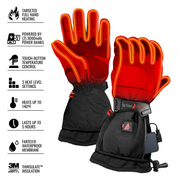 ActionHeat AH-GV-5V-W-M 5V Battery Heated Snow Gloves for Ladies - Black - M