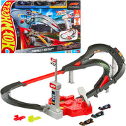 Mattel Hot Wheels Racing Formula 1 Sprint Race Circuit Track Set with 3 Die-Cast 1:64 Scale Cars, Multicolor