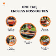 Drip-EZ Barbecue Prep Tub with Cutting Board - XL - Black