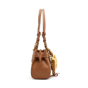 Steve Madden D4144360 Brown Nutshell Stamped Shoulder Purse Bag