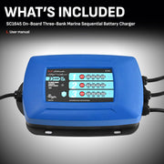 Schumacher SC1645 Ship 'N Shore Onboard Marine Sequential Battery Charger - 3 Bank, Blue