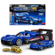 Mattel Brick Shop Cadillac Project GTP Hypercar Building Kit, 1:32 Scale, 236 Pieces, Custom Decals, Opening Doors, Aerofin, Includes 1:64 Scale Metal Car and Signature Plate