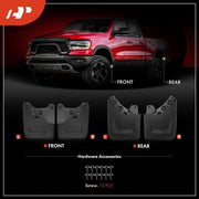 A-Premium Mud Flaps for Toyota Tacoma 2024 2025, 4PCS No-Drill Front and Rear Splash Guards, Black PP+TPE Mudguards with Hardware Kit