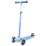 GOTRAX GT-BOBLOO Bobloo 3-Wheel Light-Up Kick Scooter for Kids, Blue, Adjustable Handlebars, LED Wheels, Blue